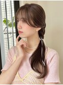 姫カットレイヤー×くすみベージュで大人可愛い透明感ヘア
