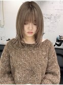 【YOKE】セピアベージュヘーゼルベージュ金髪ボブロンドレイヤー