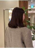 ロブ　セミロングヘア ブラウンカラー ストレートヘア 銀座