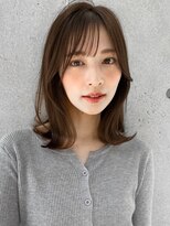 アグノス 青山(Agnos)&nbsp;薄めバングエアリーカールアプリコットオレンジ小顔カット