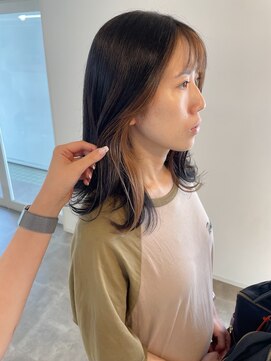 ミルヘアデザイン(mil hair design) 韓国風　前髪カット　艶髪　くびれ巻き　サイドバング