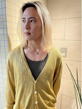 ヨハク メンズ 大阪梅田中崎町(yohaku メンズ) <45>ホワイトブロンド×メンズカット×ブリーチ