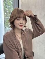 ラベル 渋谷(LAVEL) フェイスレイヤーボブブラウンベージュ波巻き髪質改善渋谷