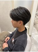 メンズカット×センターパート