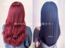 鮮やかな発色と高彩度カラーで、自分らしさを楽しむ髪色。周りと差がつく理想の派手髪へ。