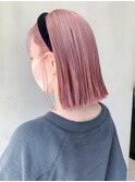 ピンクベージュ_フェザーバングマッシュショート_ba328611