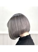 襟足スッキリボブのシアーグレージュ