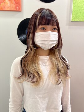 デート 下北沢(DATE) カラーインナーカラーホワイトベージュケアブリーチ