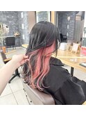 ピンクのインナーカラー◎