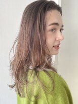 ソーコ 渋谷(SOCO)&nbsp;前髪なしミディアムレイヤーカットグラデーションベージュカラー