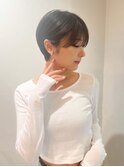 lond惇平　大人ガーリーショートグレージュカラープリカール