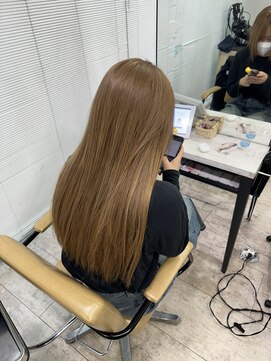 アジールヘア 所沢プロペ通り店(agir hair) ミルクティーベージュロングレイヤーイメチェン前髪ブリーチ所沢