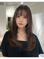 アンダーバーホワイトモデ 河内長野(_WHITE mode) ハイライトカラーミルクティーベージュレイヤーカット