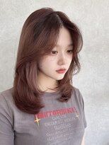 アース コアフュールボーテ 東松山店(EARTH coiffure beaute)&nbsp;ブラウンボルドー_レイヤーカット_ワンホンヘア_ワンカール