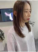 レイヤー/チャコールブラウン/ダブルカラー/ケアブリーチ/抜け感