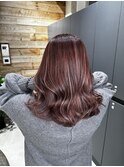 ピンクハイライトピンクパープルブラウン