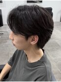 メンズセンターパートパーマニュアンスパーマ刈り上げ
