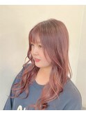 チェリーレッド＊愛されモテミディアムレイヤーパーマ20代30代