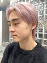 サンクマーケット 渋谷(cinq MARKET) 韓国メンズピンクベージュミルクティーカラーセンターパートヘア