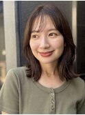顔まわりレイヤー/くびれヘア/大人かわいい簡単小顔20代30代銀座