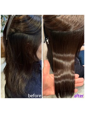 ランド 国分寺(LAND) beforeとafterミディアムストレート 【縮毛矯正 髪質改善】