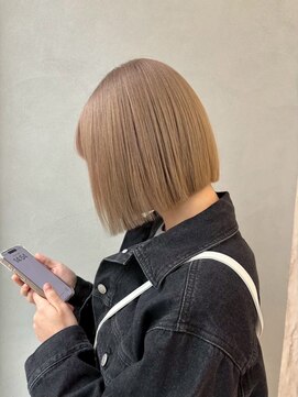 ジーナ 札幌(Zina) 髪質改善*ミルクティーブロンドショートボブ*美髪【Zina札幌】