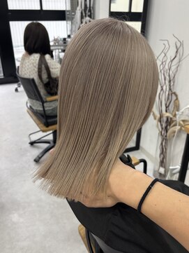 ウル 岡山駅店(ULu.) ハイトーンケアブリーチミルクティーベージュダブルカラー岡山駅