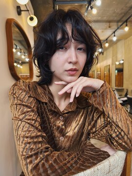 ヒュージ 三軒茶屋(huge) レイヤーボブ/ニュアンスパーマ/顔周りカット/20代30代