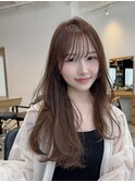 セミロング/レイヤーカット/前髪パーマ/プリカール