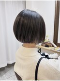 前下がりボブ×ラベンダーグレージュ