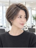 40代50代60代絶壁補正ショート白髪ぼかし銀座大人な丸みくびれ井