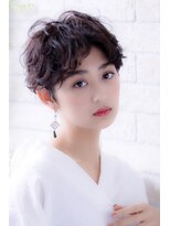 ヘアーアートシフォン 川口東口店(hair art chiffon) フリンジウェーブ&ココアブラウンの大人かわいいセシルカット