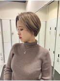 ハンサムショート×ミルクティーベージュ