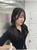 《RINON》指名 オリーブブラウン くびれヘア 韓国カット