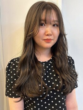 パーク 福岡天神西通り店(parc) オリーブグレージュ 顔周りカット 韓国ヘア ヨシンモリ 艶感