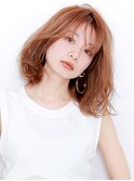  【La fith】 オレンジベージュ×ふんわりボブ