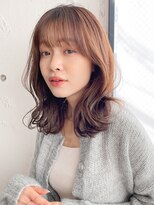 アグノス 青山(Agnos)&nbsp;大人ガーリーダークアッシュミディアムレイヤーカット小顔