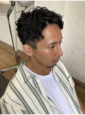 Men'sスタイル/メンズパーマ×アッシュブラック