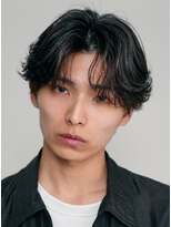 レタッチ バイ フィフス 天神大名(RETOUCH by fifth) 天神大名フェザーパーマメンズカットセンターパートウルフ30代