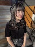 インナーカラー/シルバー/ハーフツイン