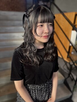 インナーカラー/シルバー/ハーフツイン