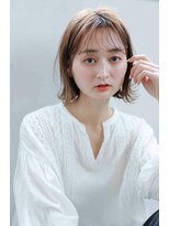 ムウ 難波(MOU)&nbsp;ボブクールショート前髪イメチェンピンクベージュ30代40代50代