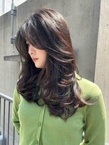 ジーナ 赤羽(XENA)&nbsp;顔型別ヘアスタイル特集/ワンホンレイヤー/ダークブラウン/赤羽
