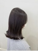 グレージュカラー ボブウルフ 黒髪 ココアベージュ