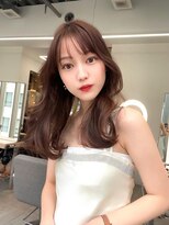 ラル 立川(lar)&nbsp;シースルーバング_オリーブベージュレイヤーカットウェットヘア