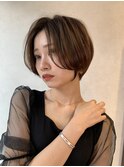 大人美人ショート/大人ヘア/白髪ぼかしハイライト