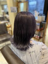 美容室 パルス 静岡鷹匠店(PALS) ラベンダーグレー 髪質改善 ダブルカラー 外ハネくびれボブ