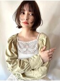 ふんわり柔らかボブ×透明感ブラウンヘア