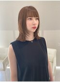 福井 ミディアムレイヤー ブリーチなしベージュ 髪質改善