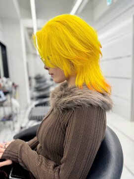ギグスダブル 栄店(gigs double) デザインカット/ウルフ/イエローカラー